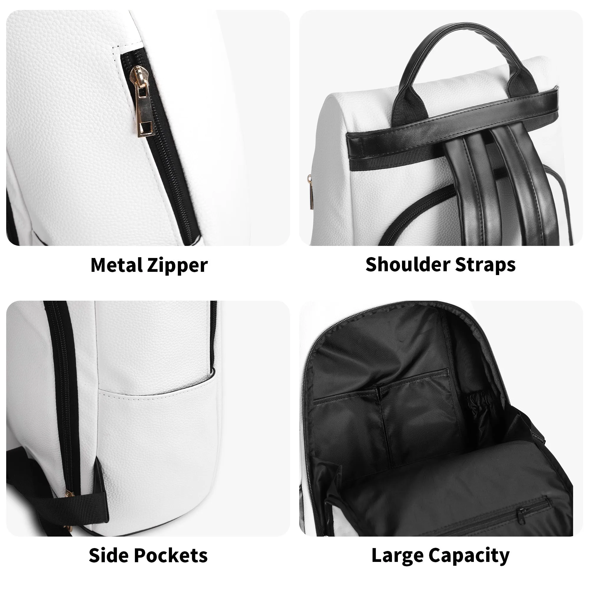 Travel PU Daypack Anti-theft Backpack Womens Backpack PU Leather Anti-theft Casual Daypack Bookpack for Travel Work School