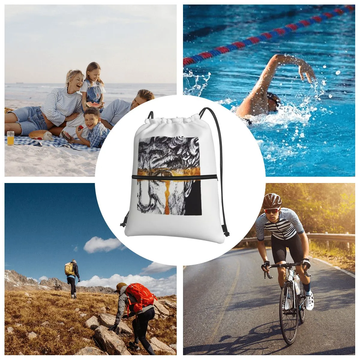 Trustworthy 418070041 Shockproof Backpack Zipper Drawstring