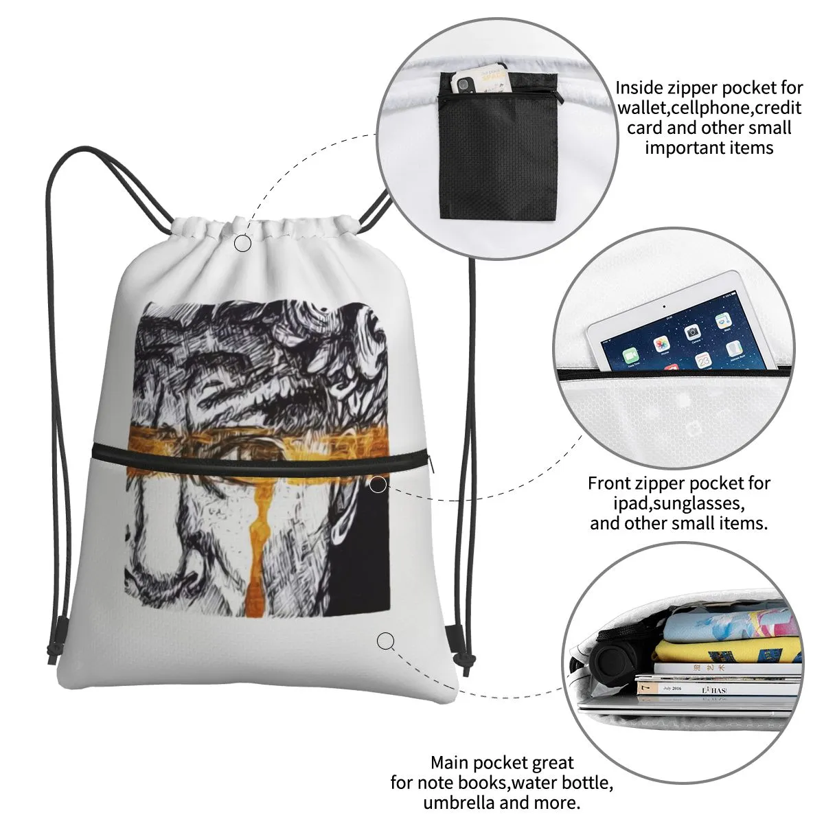 Trustworthy 418070041 Shockproof Backpack Zipper Drawstring