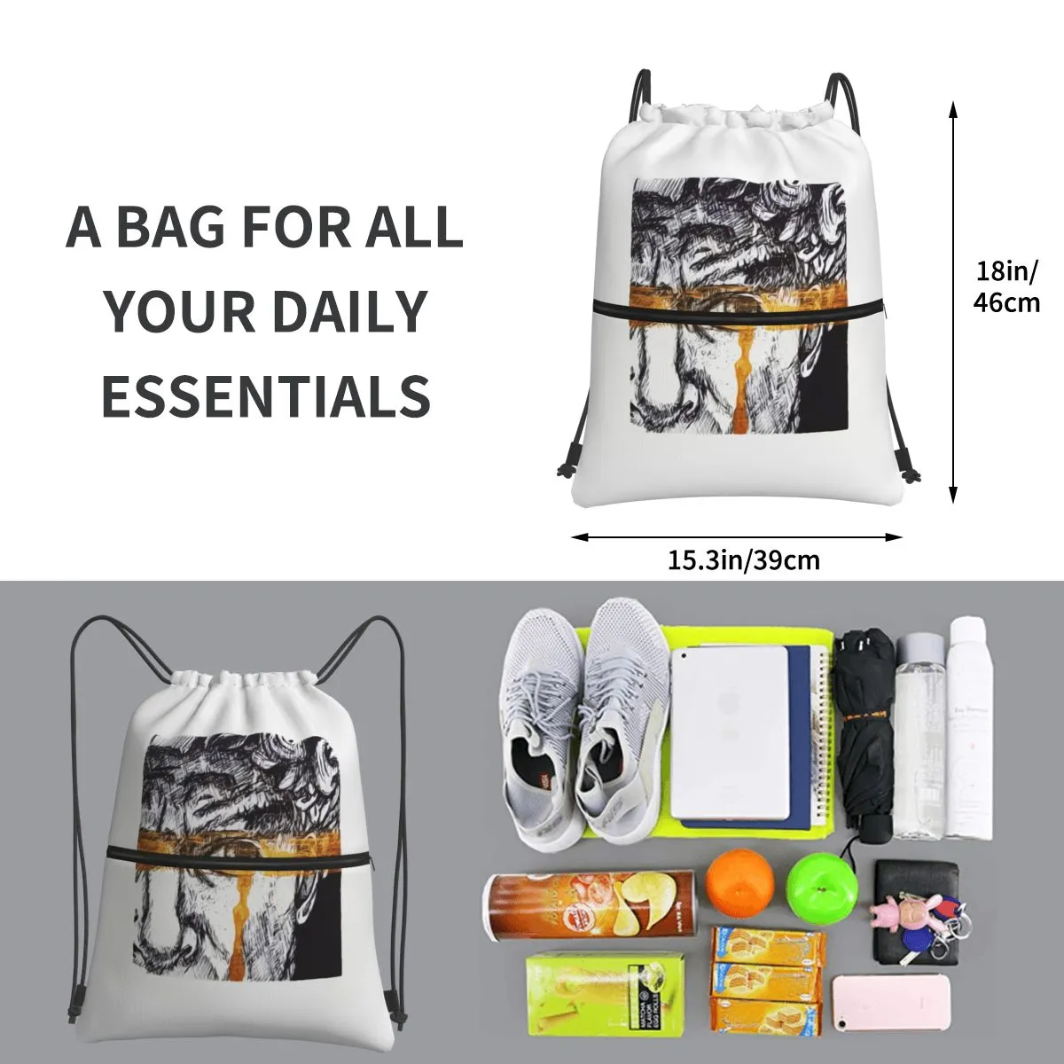 Trustworthy 418070041 Shockproof Backpack Zipper Drawstring