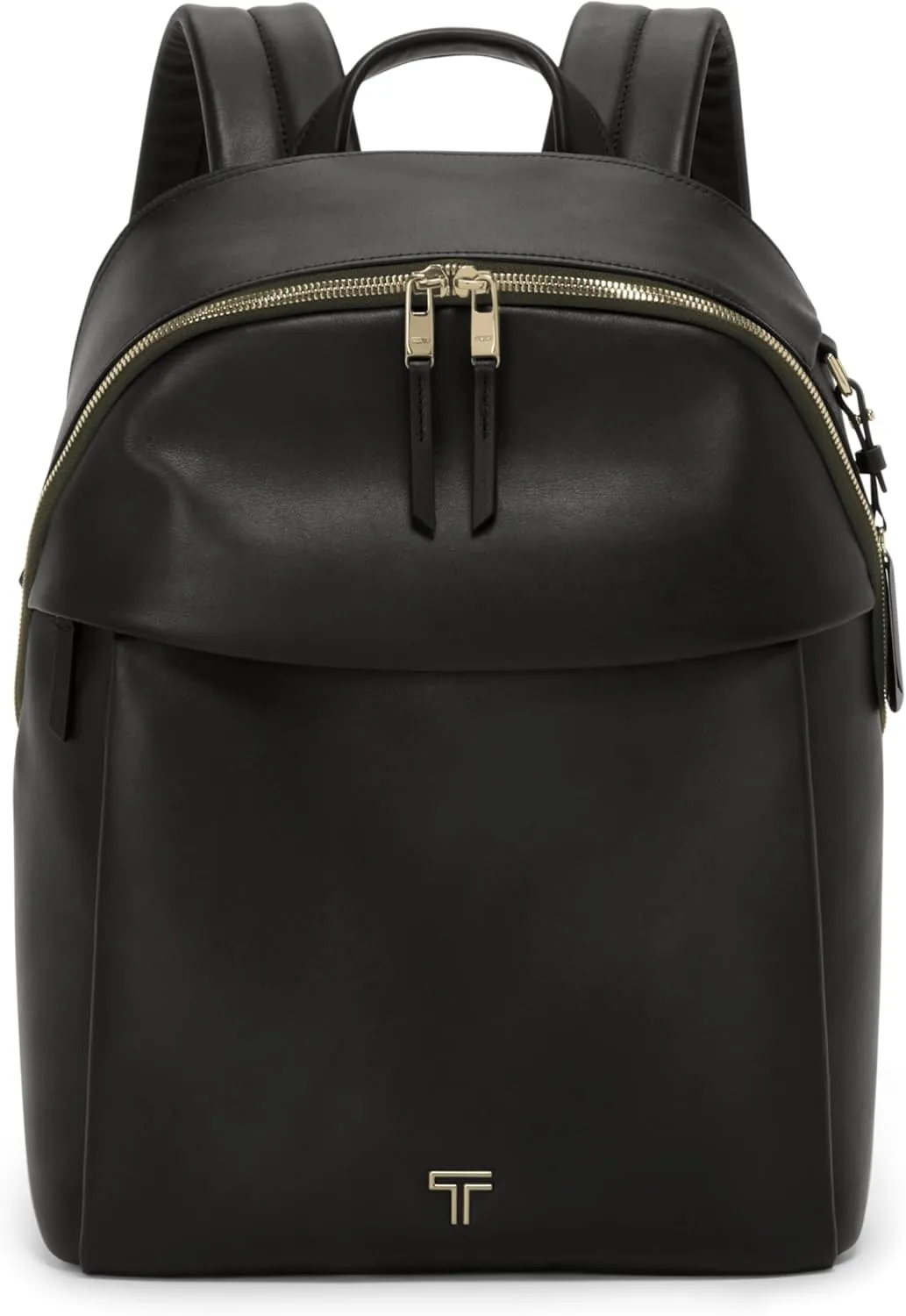 TUMI - Voyageur Holland Backpack - Leather Backpack for Women with Phone Pocket, Laptop Compartment & More - Stylish Travel & Everyday Backpack - Black, Gold Hardware