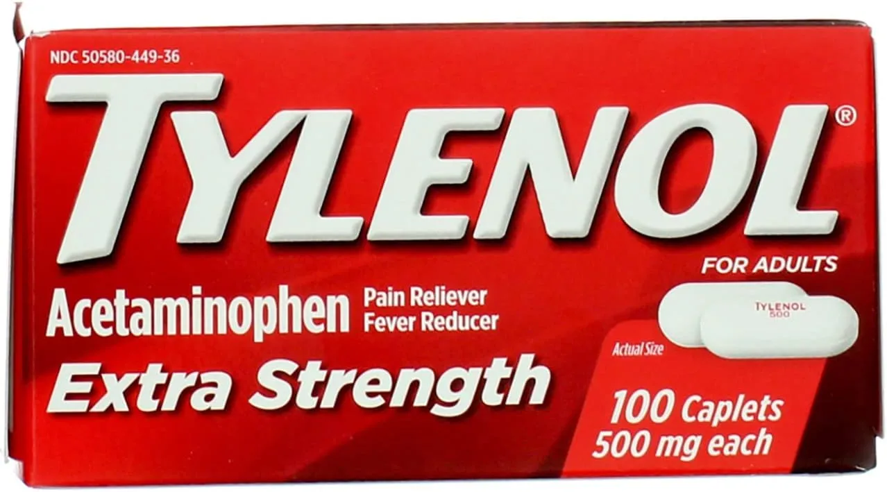 Tylenol Xs Caplets 100 Size 100s Tylenol 500 Milligram Extra Strength Pain Reliever 2 Pack