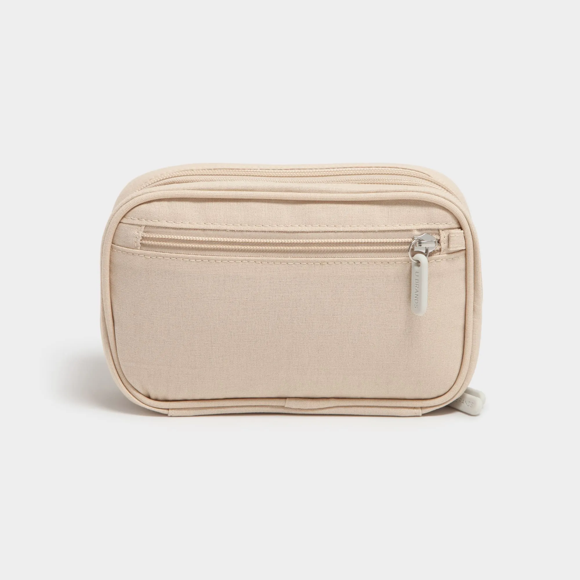 U Brands The Dual Zip - Sand  Canvas Tech Organizer