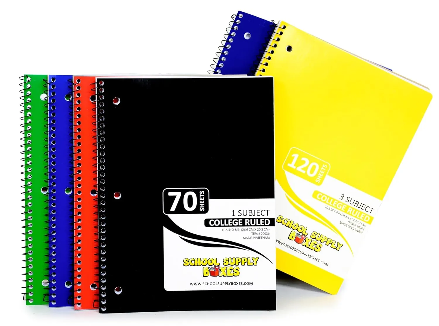 Ultimate High School and College Bundle | 1 Box - 93 Pieces per Box | School Supply Boxes - Back to School Essentials | Includes Notebooks, Tab Dividers, Pencils, Index Cards, Highlighters, & More