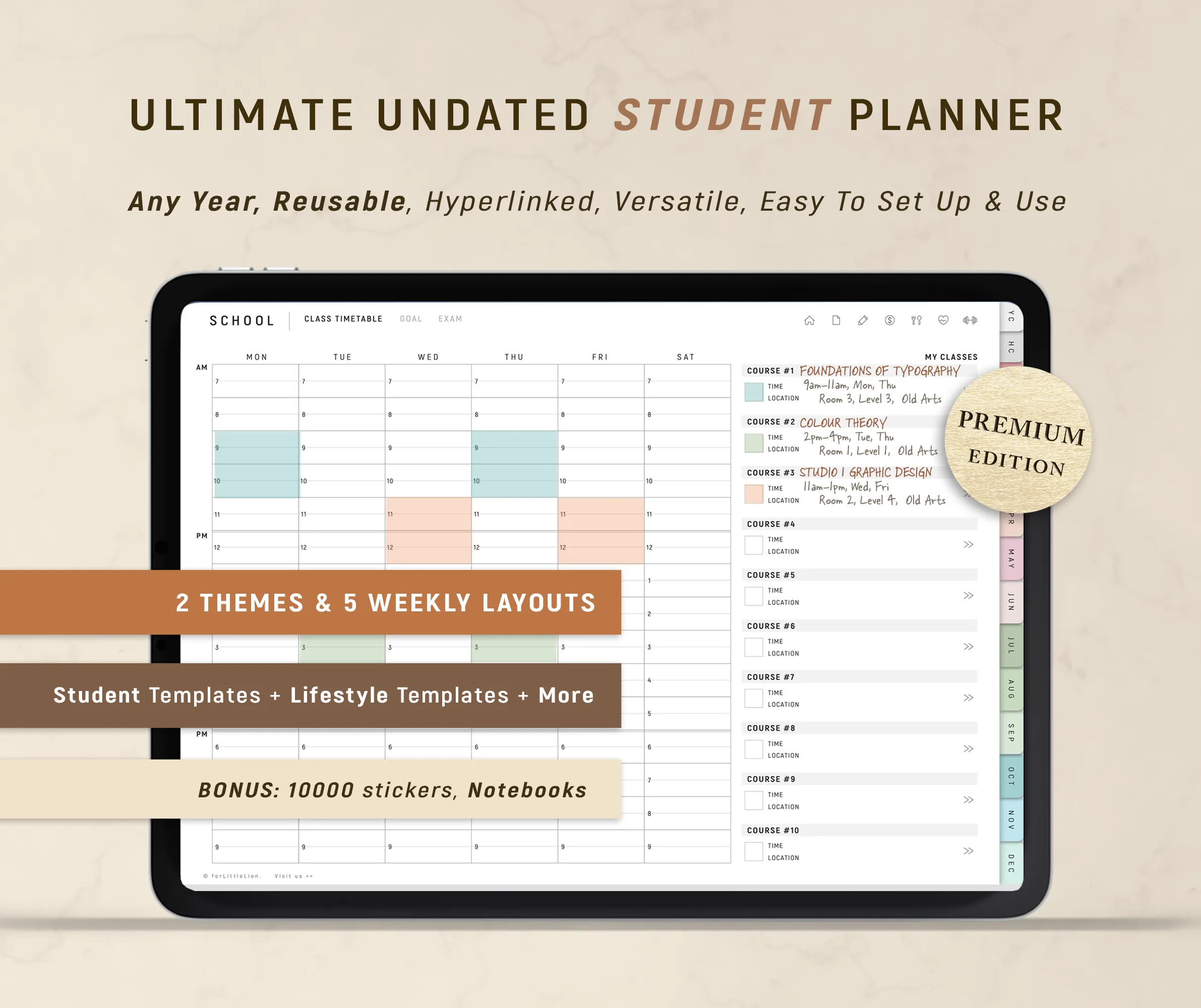 Ultimate UNDATED Student Planner