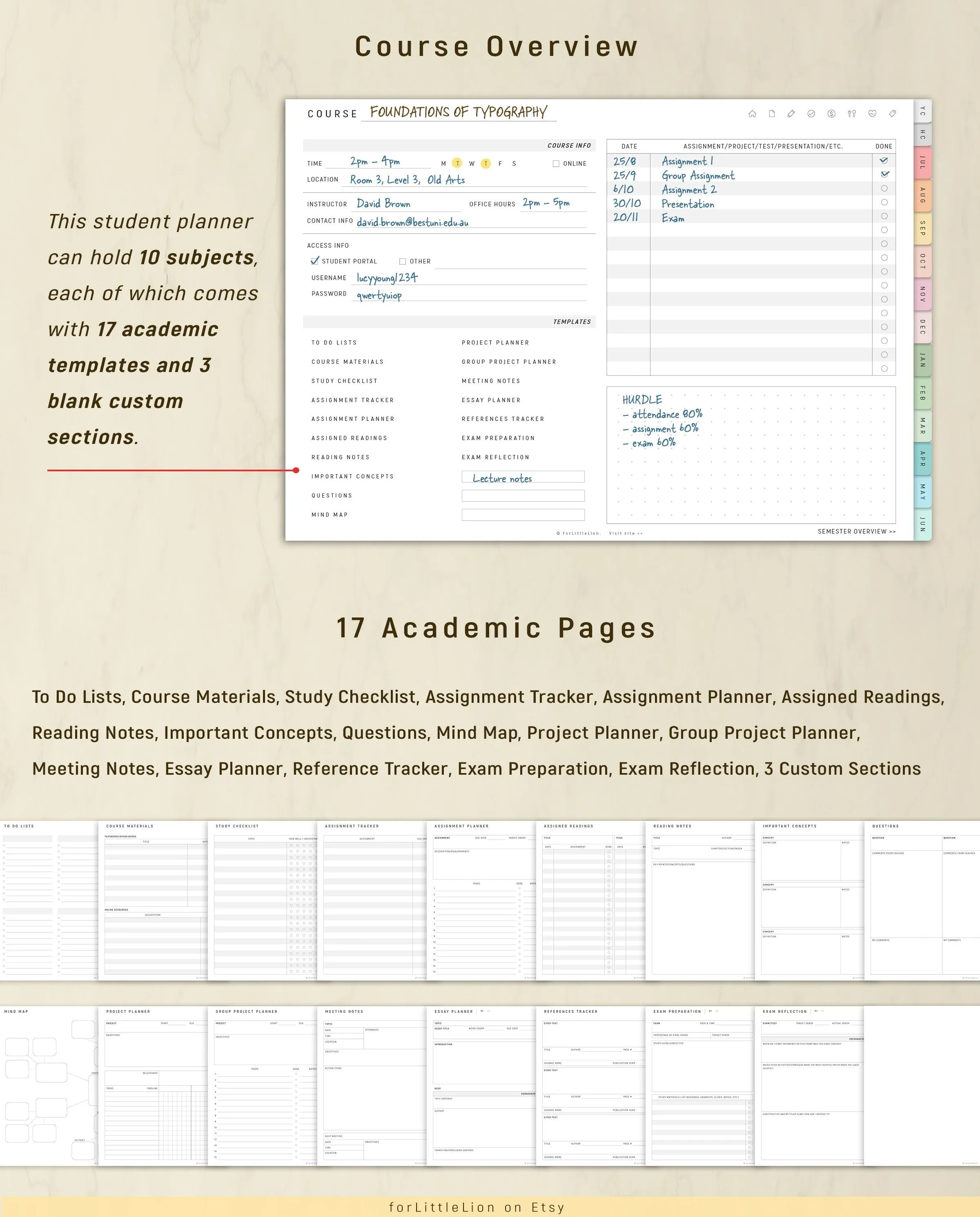 Ultimate UNDATED Student Planner