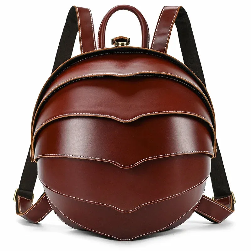 Unique Beetle Design Women's Leather Backpack