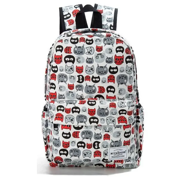 Unique Printing Floral Canvas Women Backpack On Sale