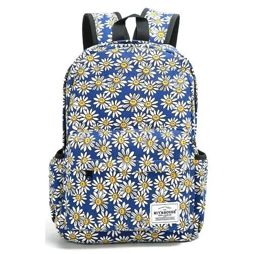 Unique Printing Floral Canvas Women Backpack On Sale