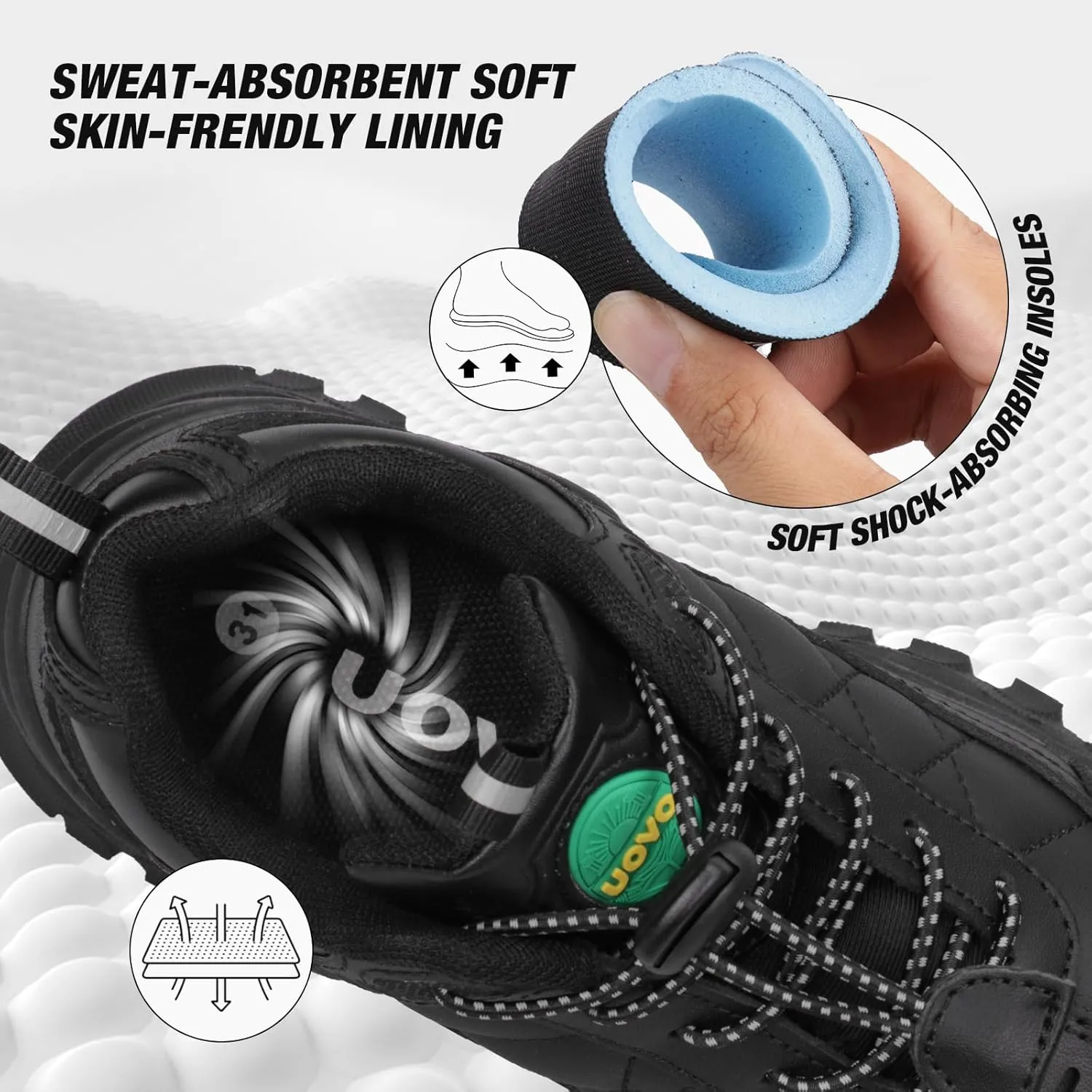 UOVO School Shoes Uniform Black Dress Shoes for Boys (Little/Big)