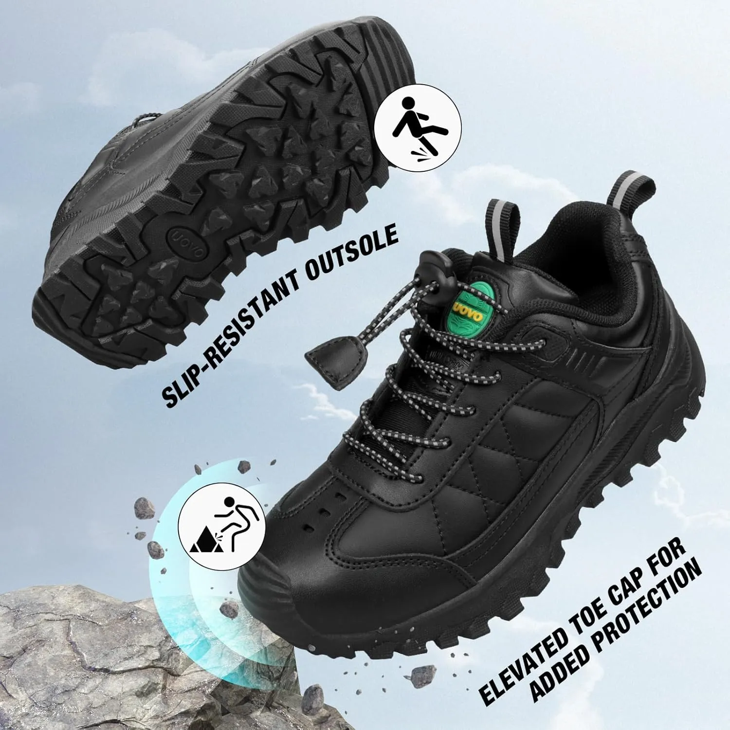 UOVO School Shoes Uniform Black Dress Shoes for Boys (Little/Big)
