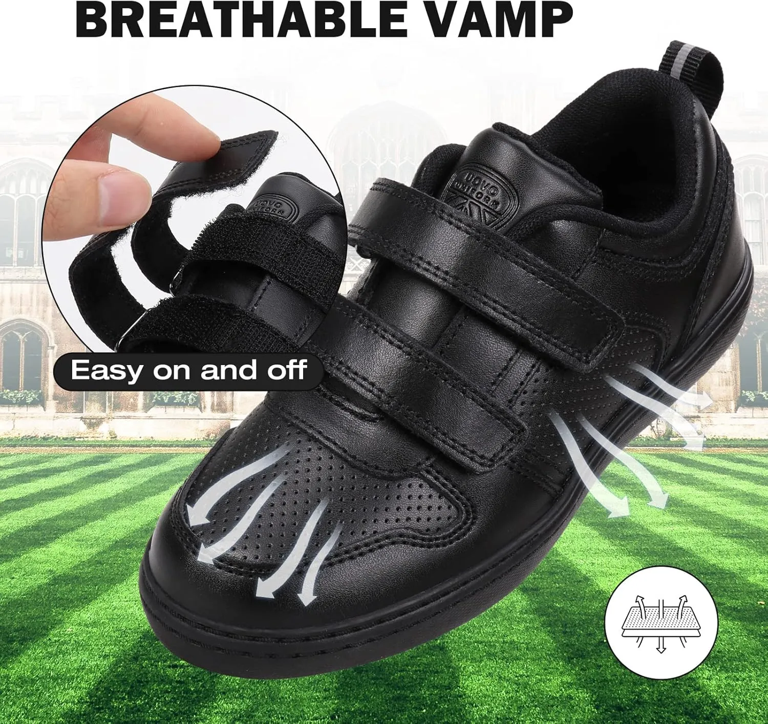 UOVO School Shoes Uniform Black Dress Shoes for Boys (Little/Big)