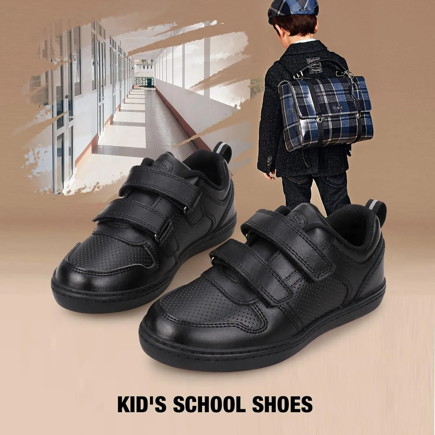 UOVO School Shoes Uniform Black Dress Shoes for Boys (Little/Big)