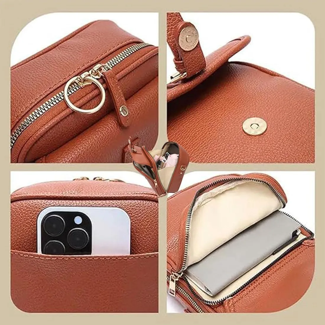 Urvashi Crossbody Leather Bag, New Premium Quality Urvash Crossbody Leather Bag for Women, Versatile Adjustable Design