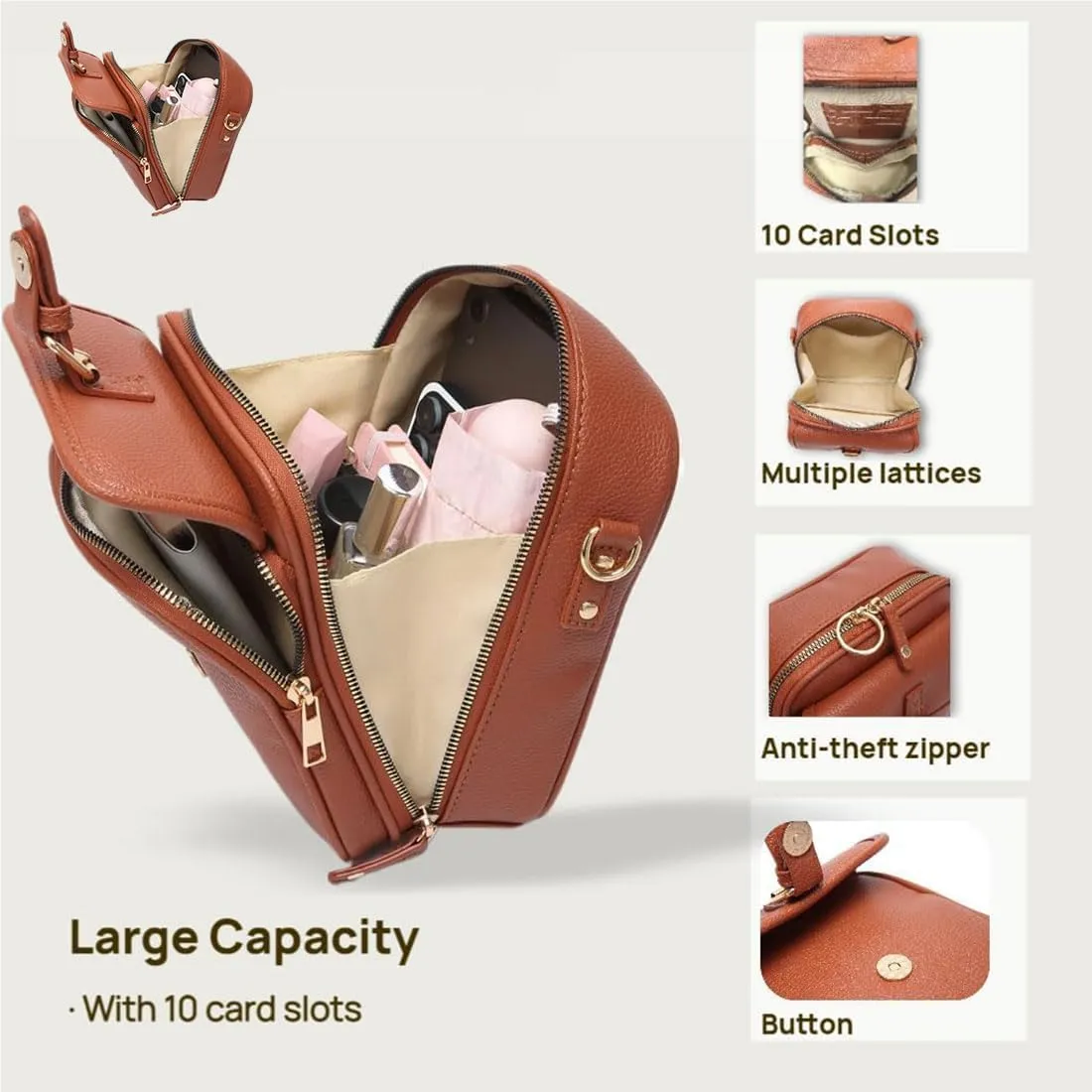 Urvashi Crossbody Leather Bag, New Premium Quality Urvash Crossbody Leather Bag for Women, Versatile Adjustable Design