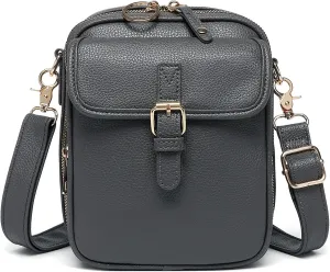 Urvashi Crossbody Leather Bag, Retro Double-Layer Large Capacity Mini Crossbody Bag, Large Capacity Crossbody Bag