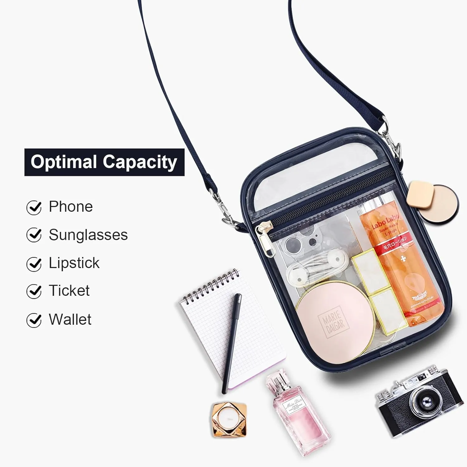 USPECLARE Clear Purse Stadium Approved CrossBody Bag for Men and Women