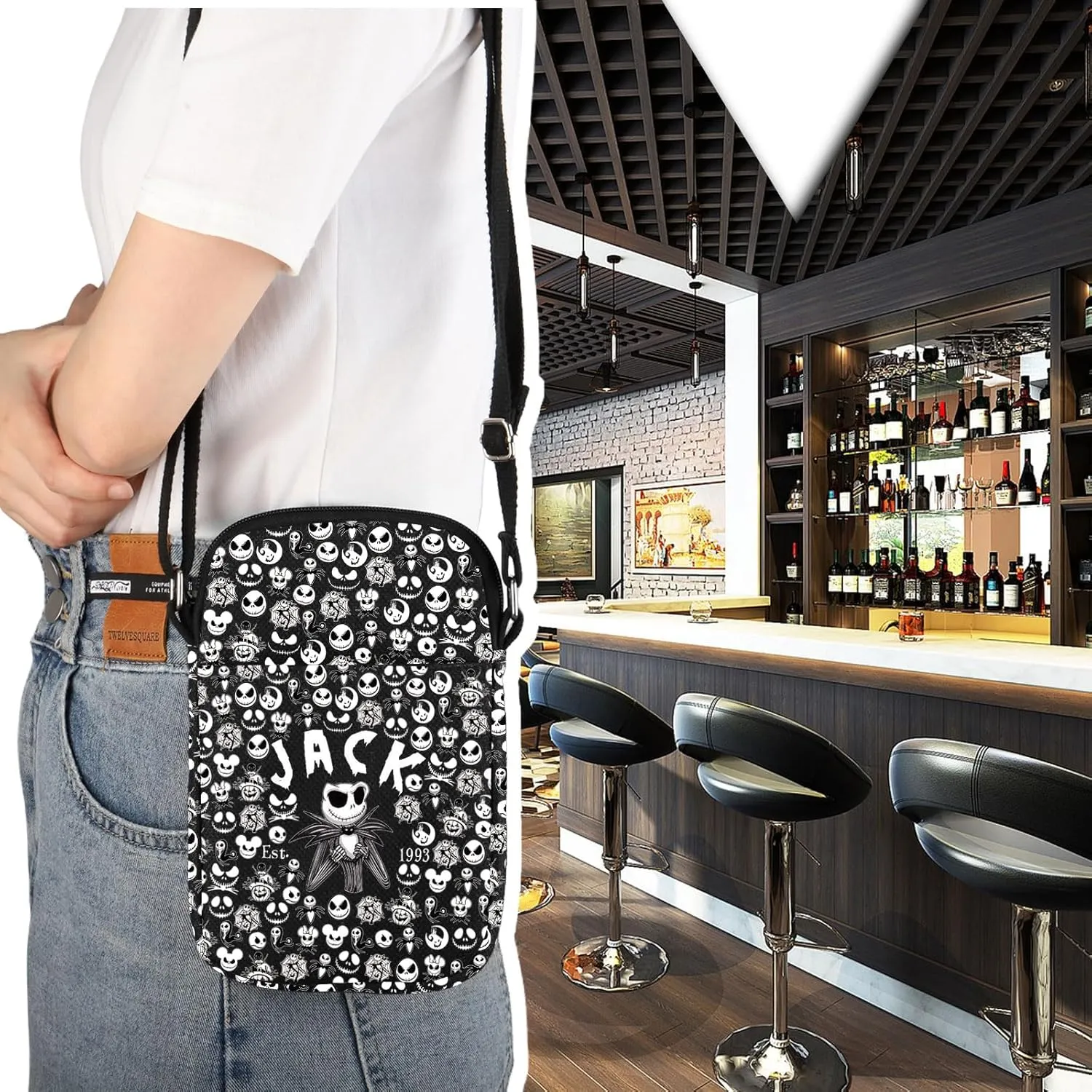 VAMSII The Nightmare Before Inspired Crossbody Bag Nightmare Horror Movie Fans Merch