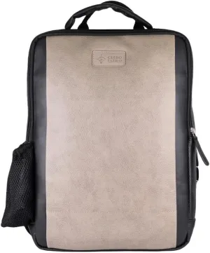 Vegan Leather Laptop Backpack - Eco-Friendly, Stylish 12L Backpack with Laptop Sleeve & Trolley Strap - Durable, Lightweight for Work & Travel.