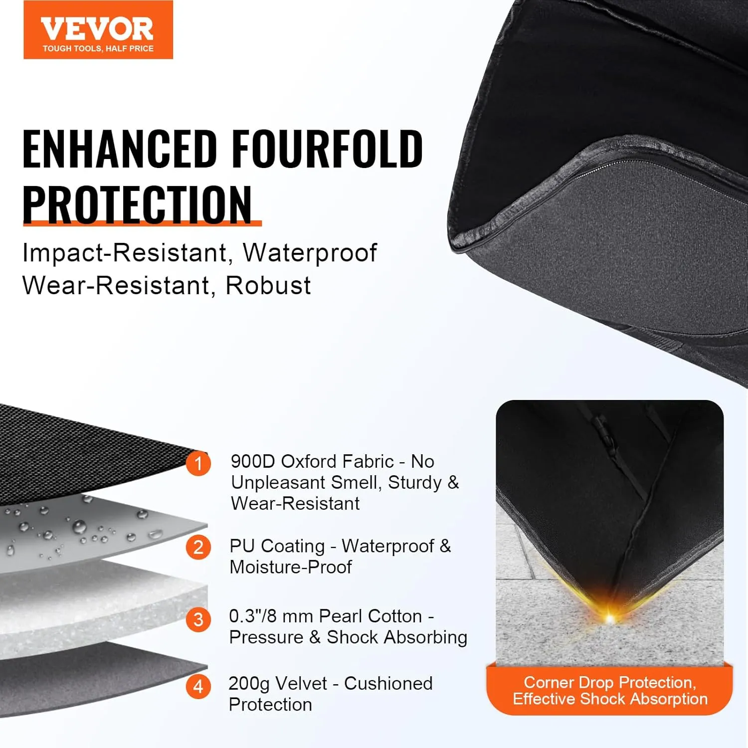 VEVOR Telescope Case, 29.9", Telescope Storage Backpack with Secure Strap, Pockets and Cozy Shoulder Traps, Shock-Absorbent Telescope Carrying Case for Optical Tube & Tripod, Counterweight Pocket