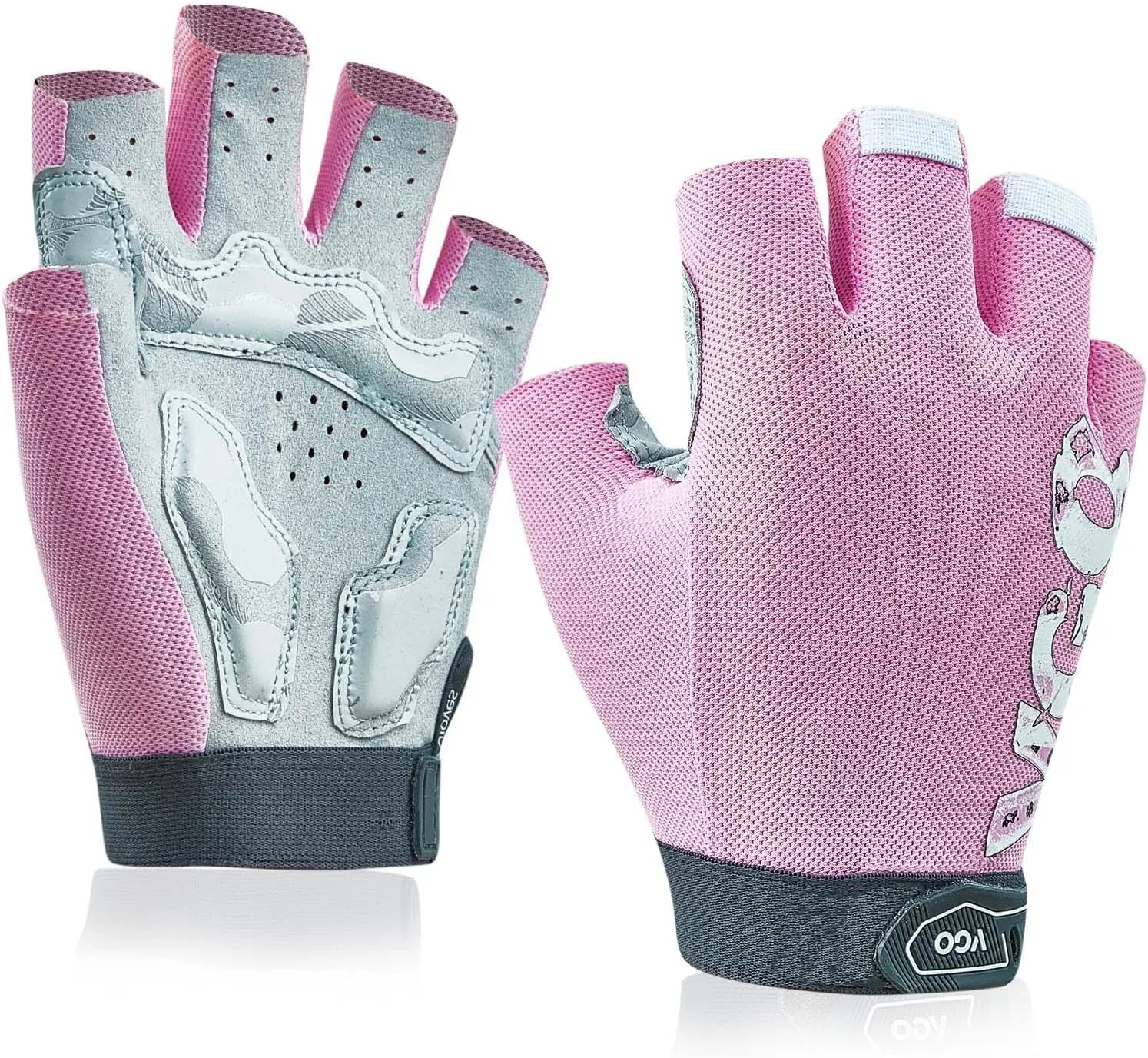 Vgo... Half-Finger Cycling Gloves Man Woman, 4mm XRD Shock Absorption, Anti-Slip Grip for Road/MTB Gym Fitness Training (SL2512)