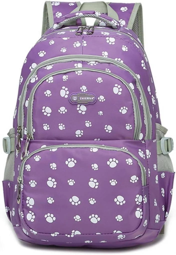 VIDOSCLA Dog Paw Girls Backpack Primary Book Bag School Bag for Boys
