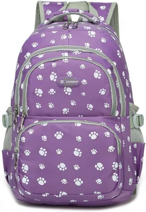VIDOSCLA Dog Paw Girls Backpack Primary Book Bag School Bag for Boys