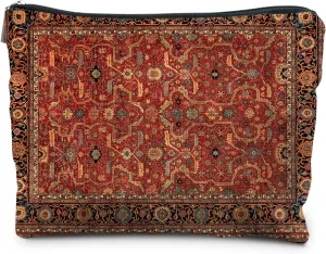 Vintage Boho Tribal Makeup Bag, Traditional Red Rug Style Makeup Bag, Vintage Retro Ethnic Pattern Cosmetic Bag Gifts for Women Friends
