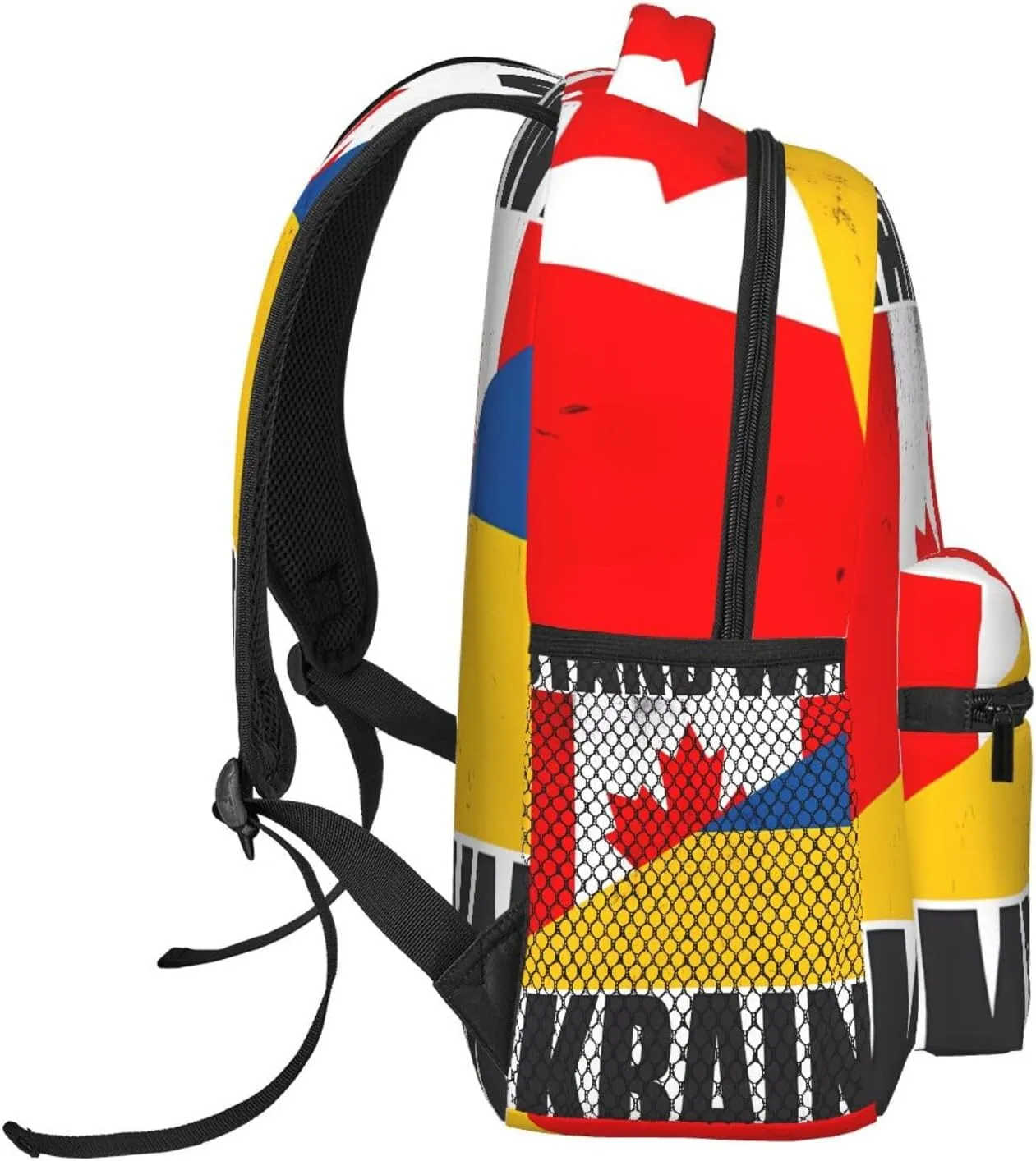 Vintage Canada Ukraine Flag Backpack Casual Laptop Backpack Double Shoulder Bag Lightweight Backpack For Women Men Travel