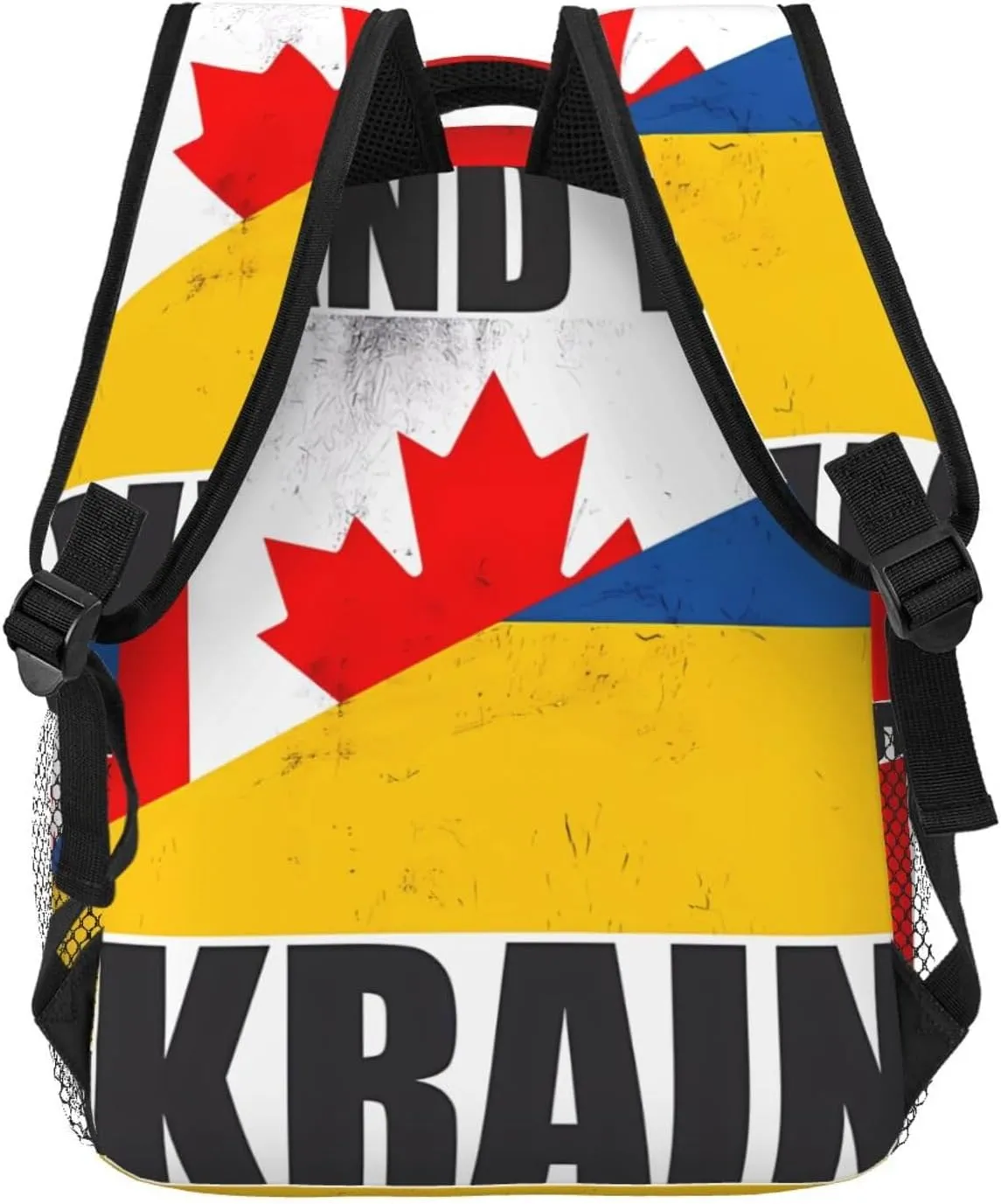 Vintage Canada Ukraine Flag Backpack Casual Laptop Backpack Double Shoulder Bag Lightweight Backpack For Women Men Travel