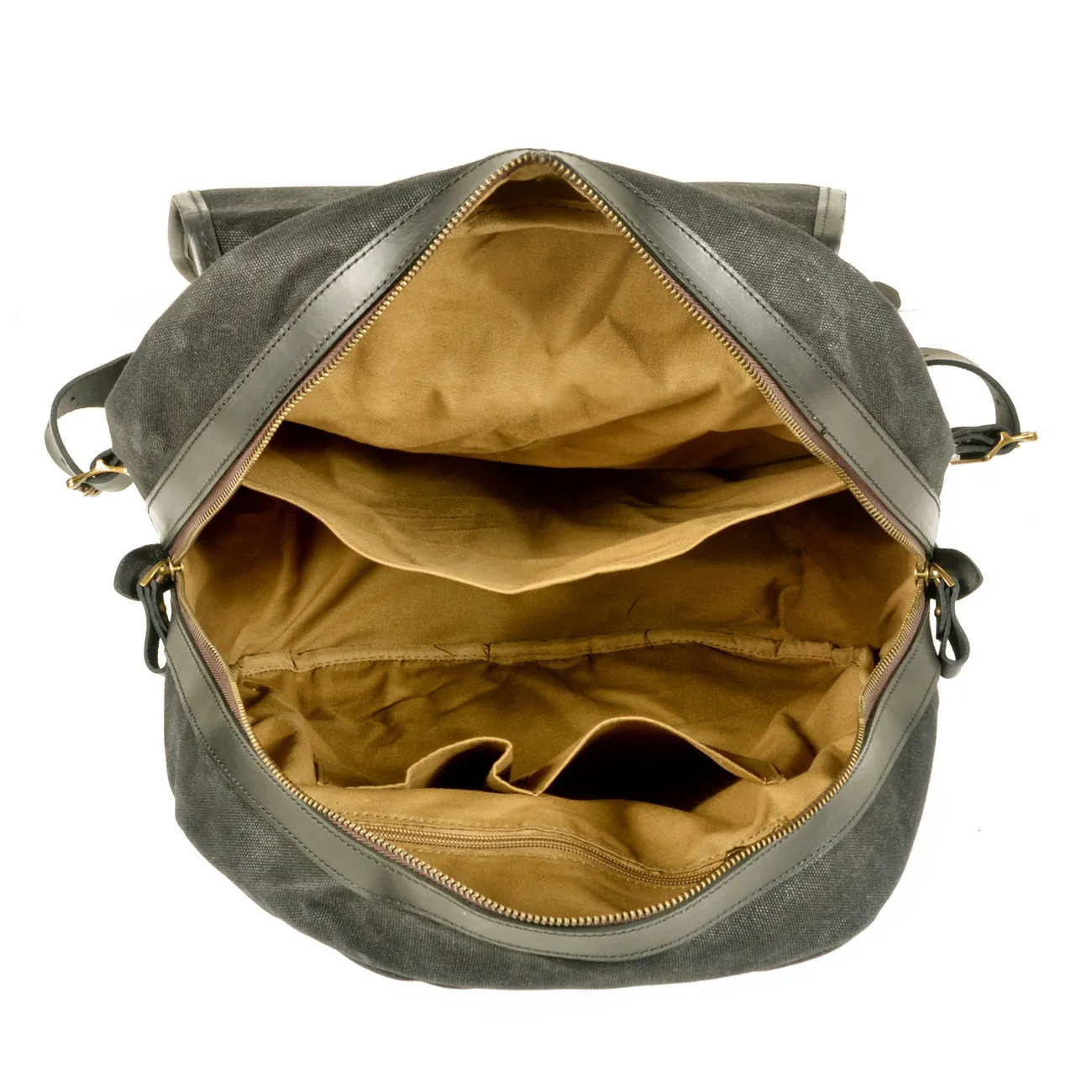 Vintage Canvas Rucksack Backpack with Adjustable Straps & Pockets