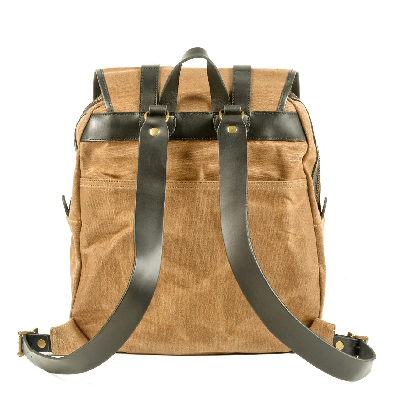 Vintage Canvas Rucksack Backpack with Adjustable Straps & Pockets