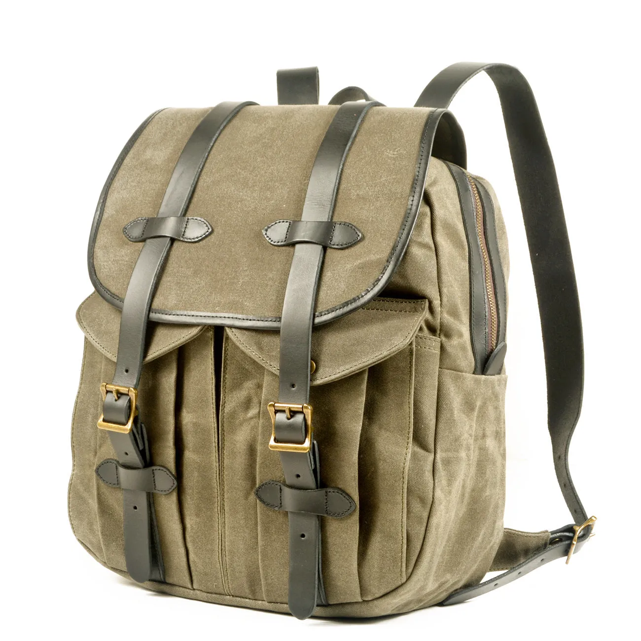 Vintage Canvas Rucksack Backpack with Adjustable Straps & Pockets