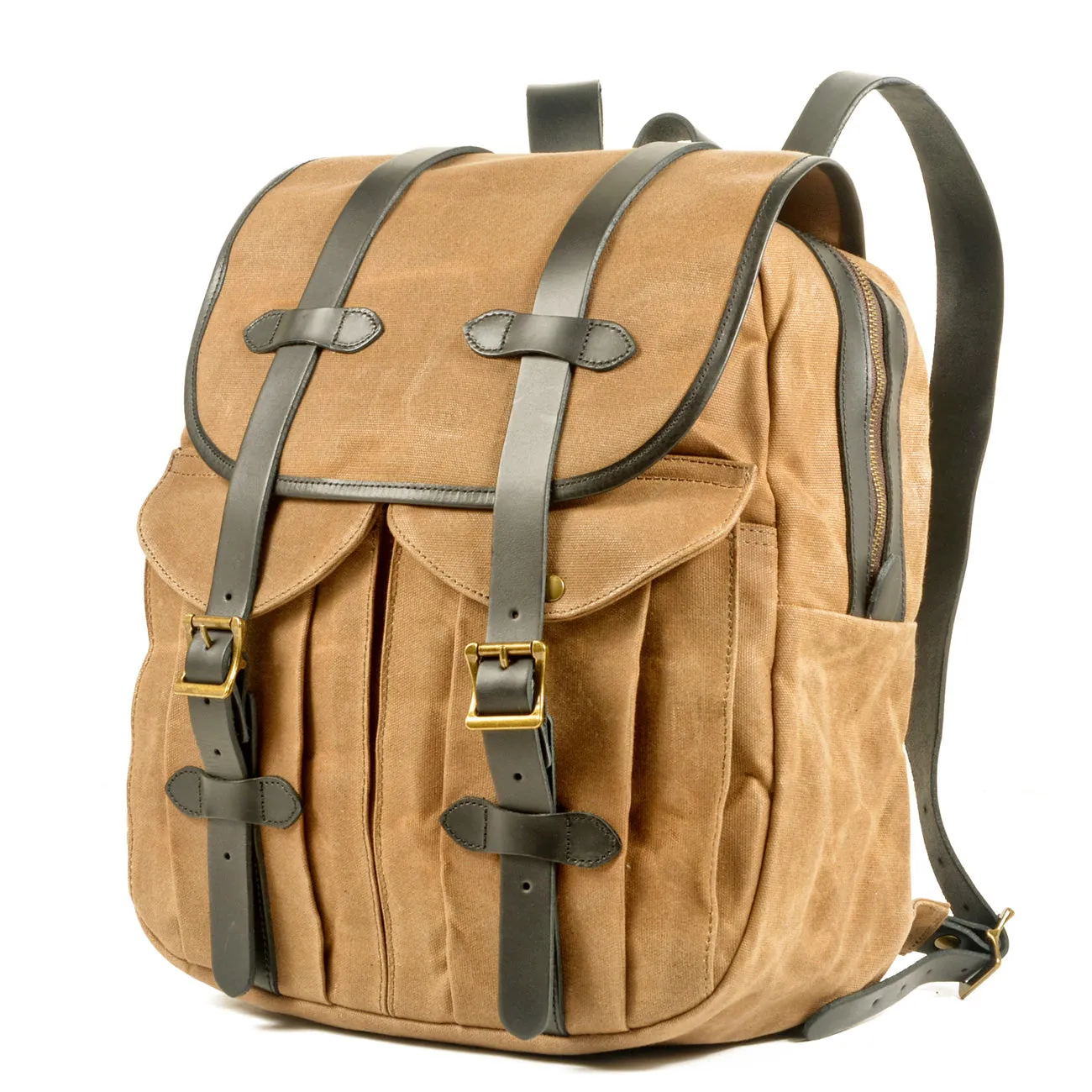 Vintage Canvas Rucksack Backpack with Adjustable Straps & Pockets