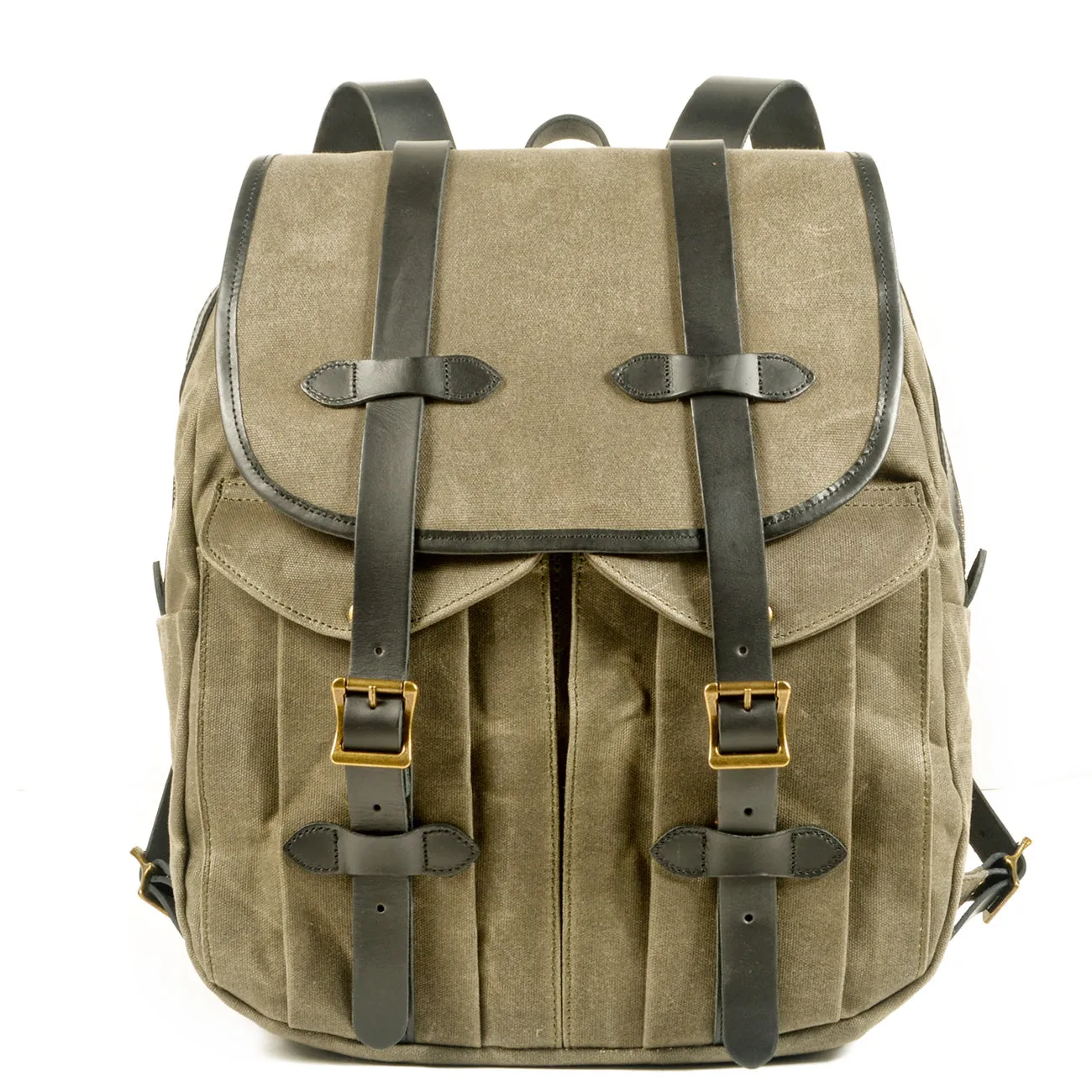Vintage Canvas Rucksack Backpack with Adjustable Straps & Pockets