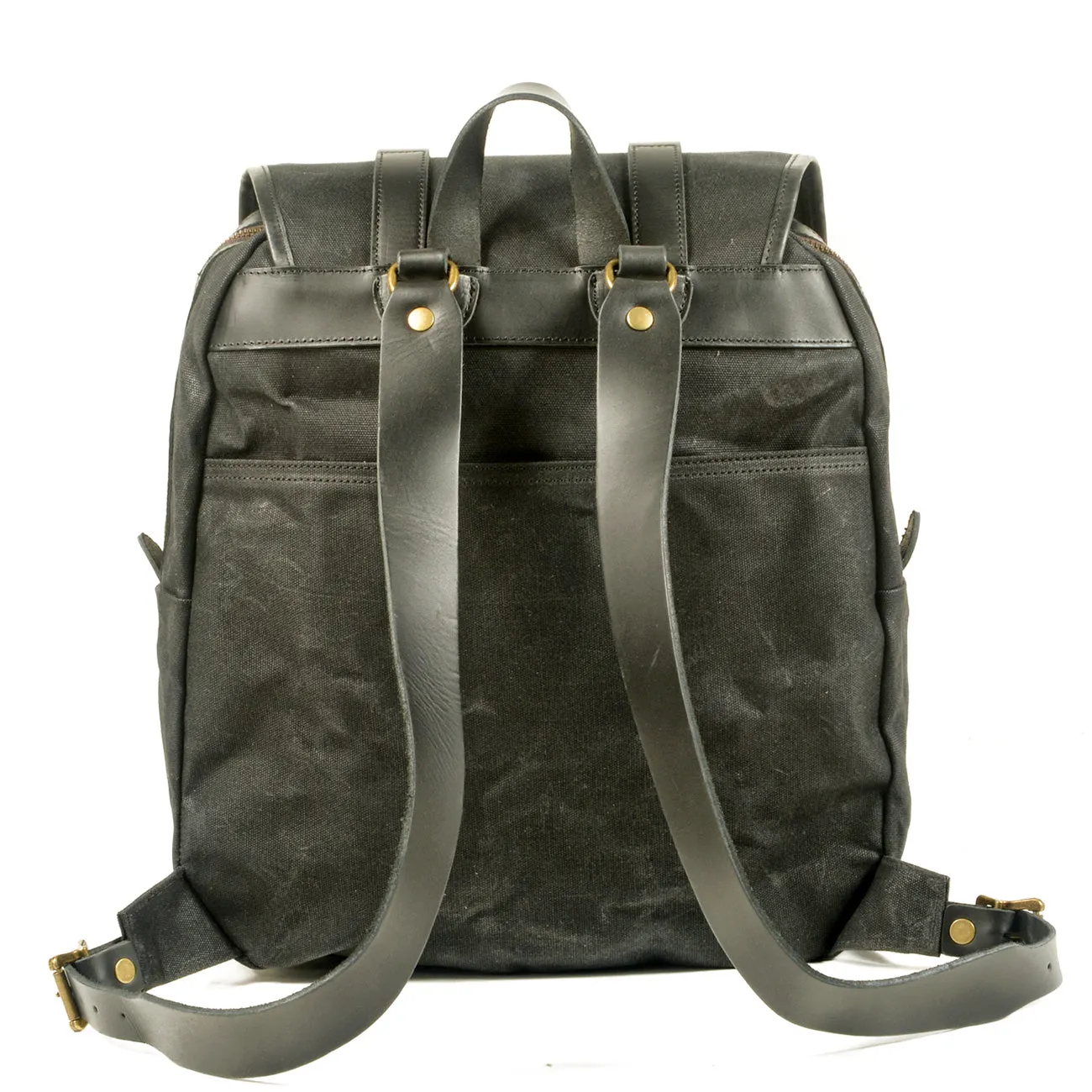 Vintage Canvas Rucksack Backpack with Adjustable Straps & Pockets