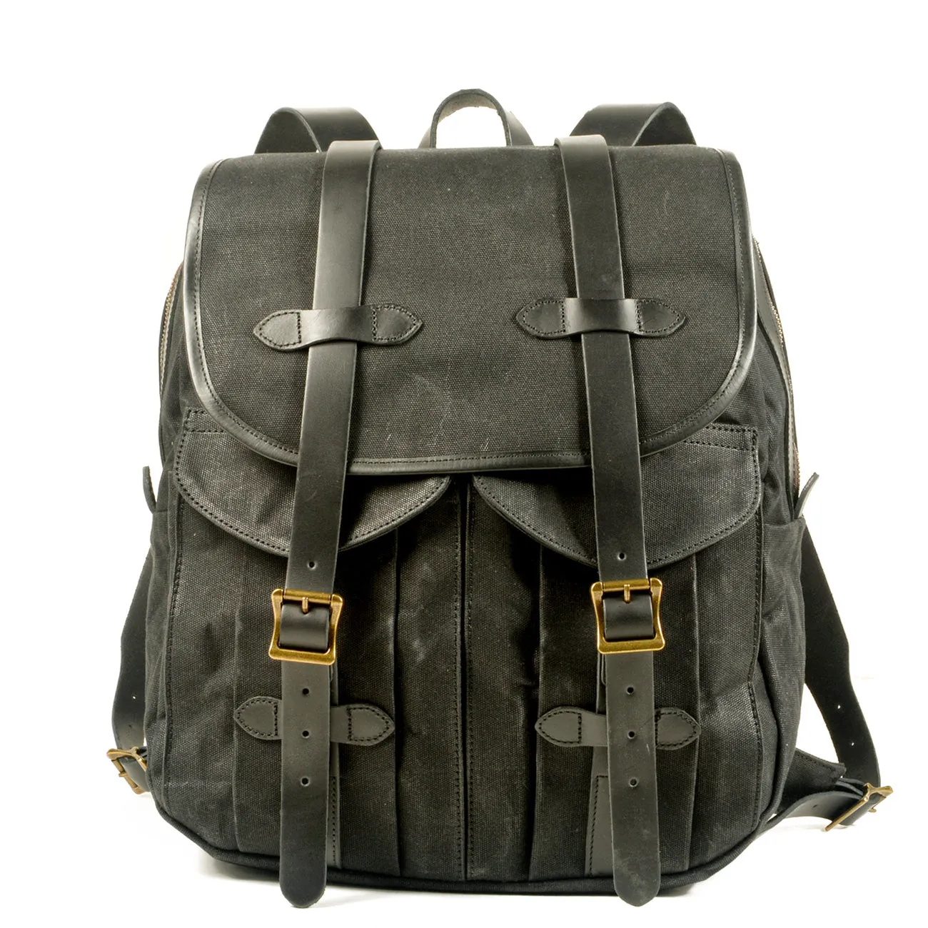 Vintage Canvas Rucksack Backpack with Adjustable Straps & Pockets
