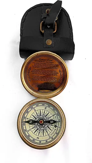 Vintage Compass for Camping Vintage Nautical Directional Magnatic Compass with Black Color Leather Case Collectable Best Gift for Your Loved Ones by IRA Muhammad
