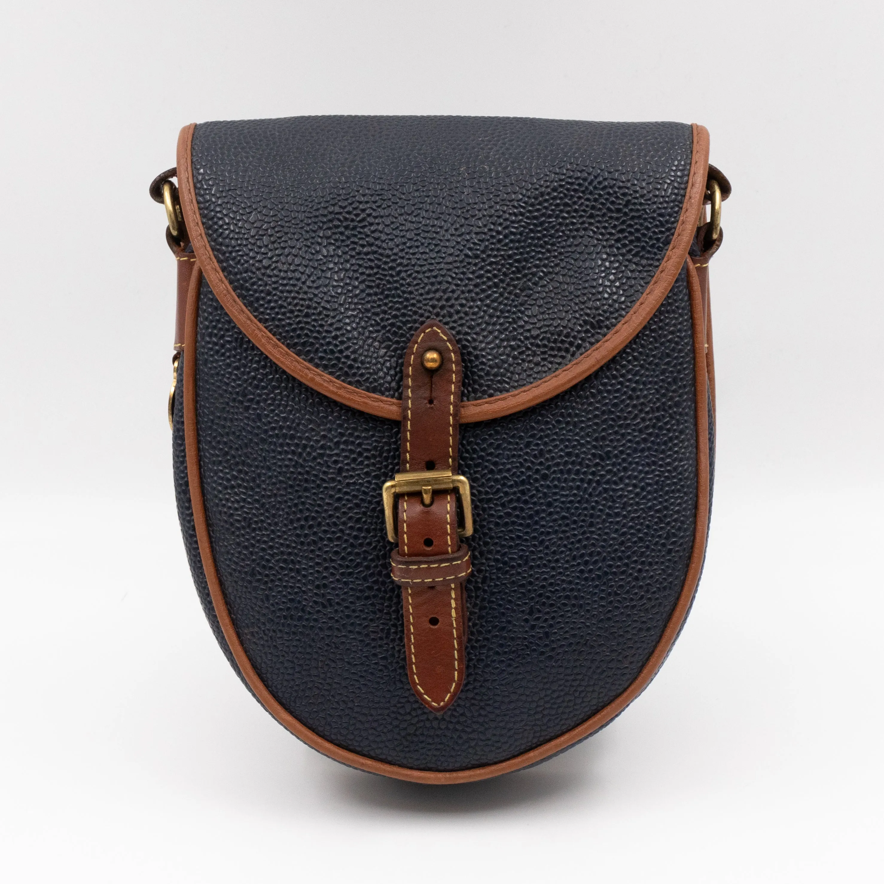 Vintage Crossbody Bag Blue Leather