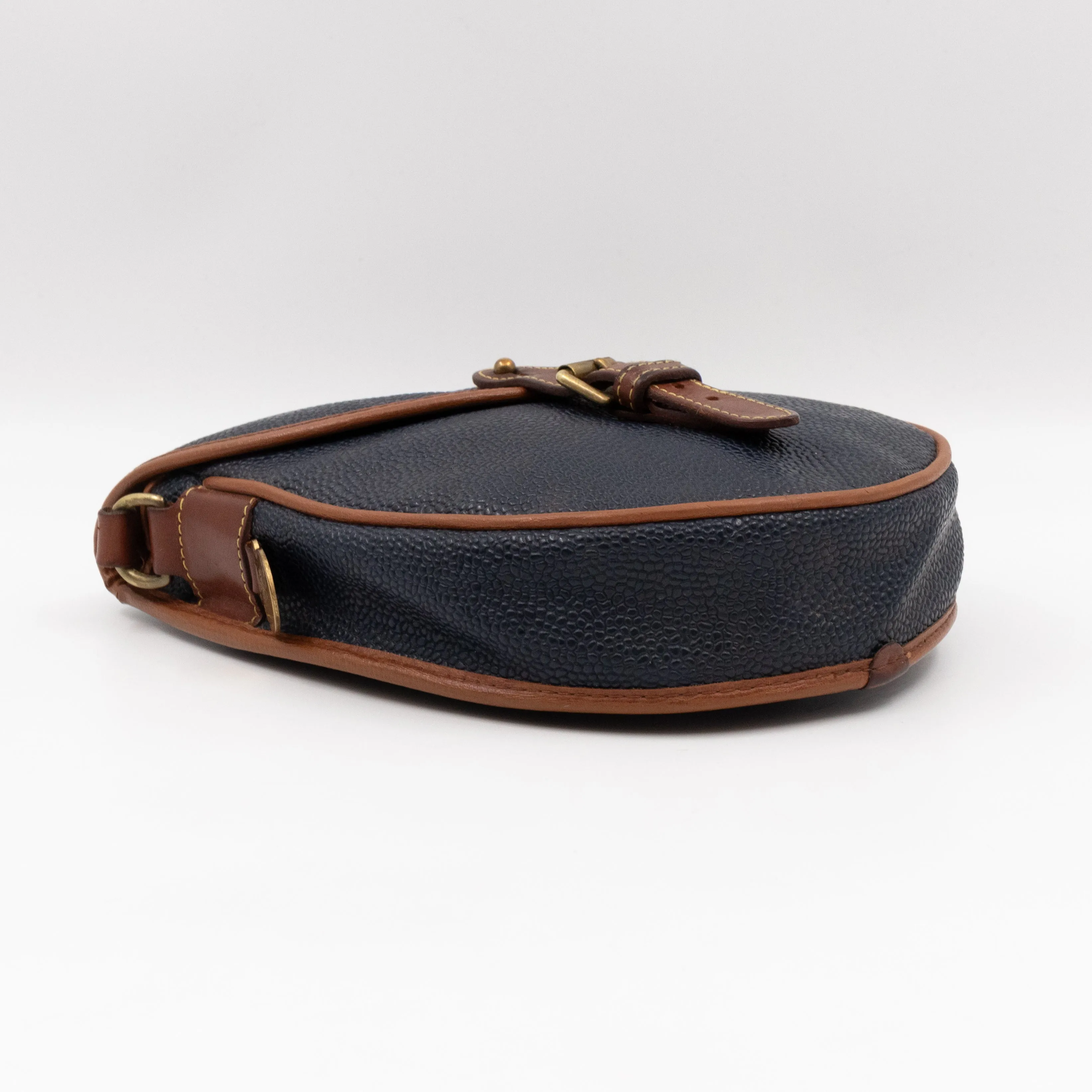 Vintage Crossbody Bag Blue Leather