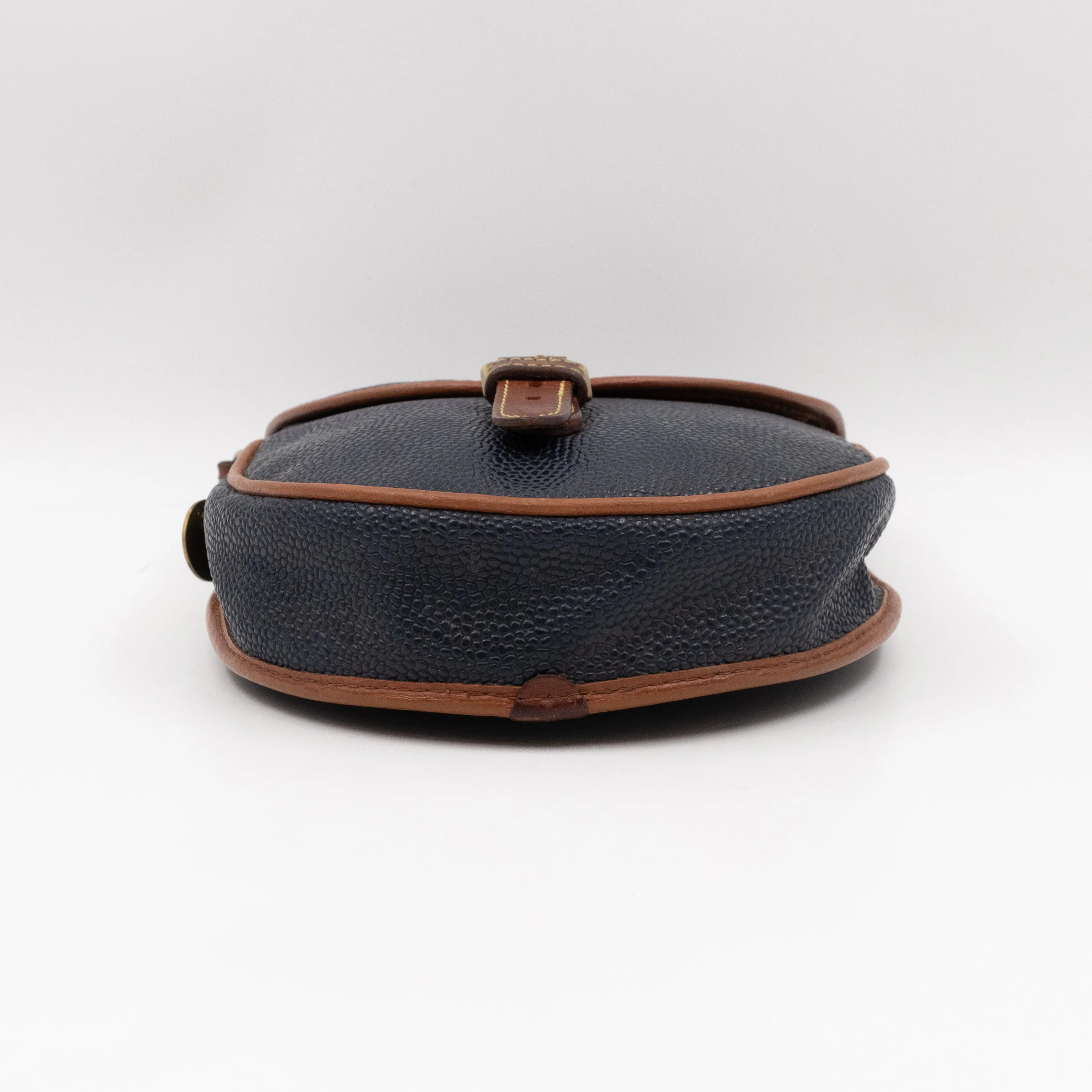 Vintage Crossbody Bag Blue Leather