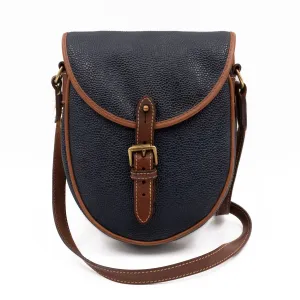 Vintage Crossbody Bag Blue Leather
