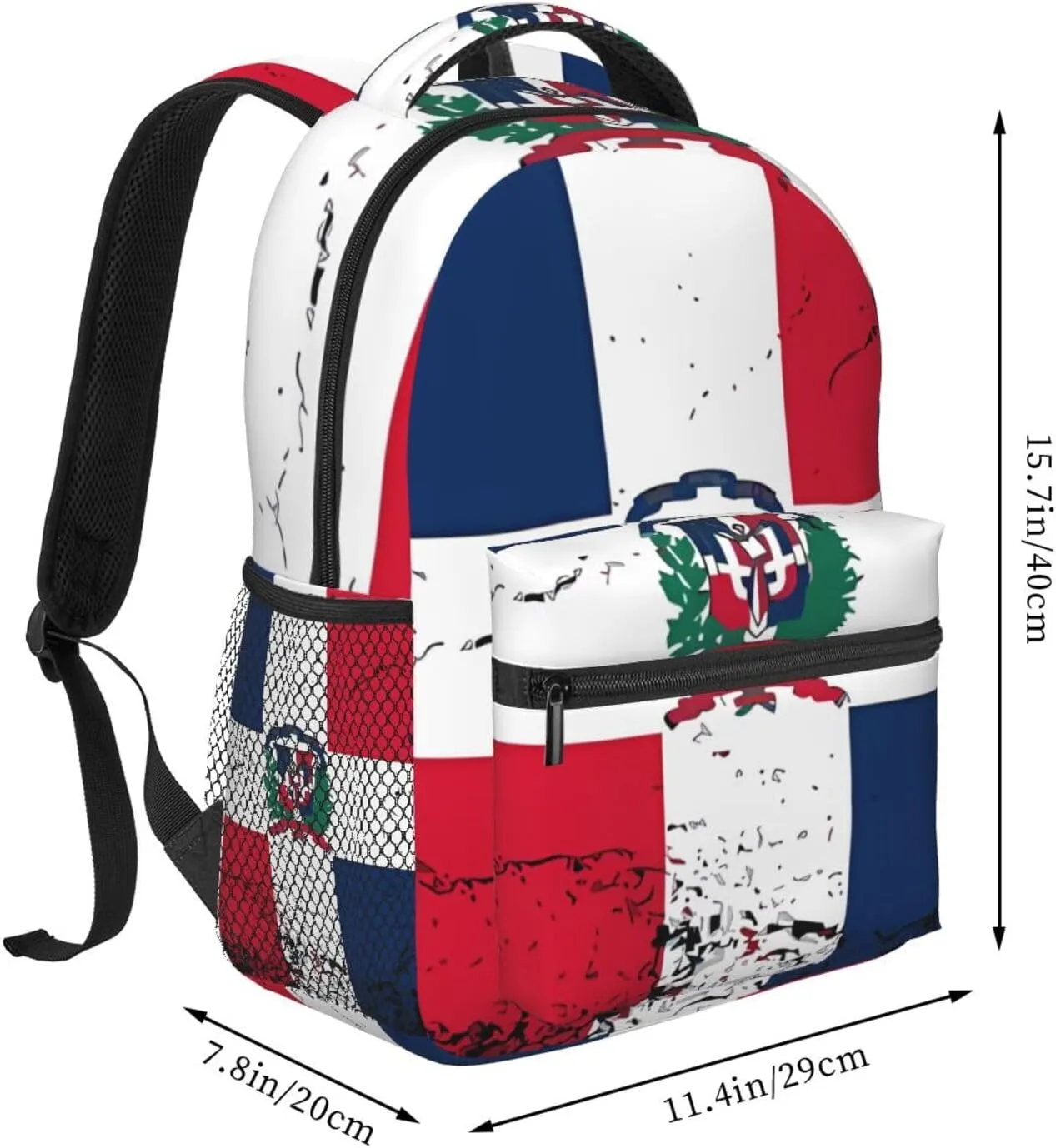 Vintage Dominican Republic Flag Backpack Casual Laptop Backpack Double Shoulder Bag Lightweight Backpack For Women Men Travel
