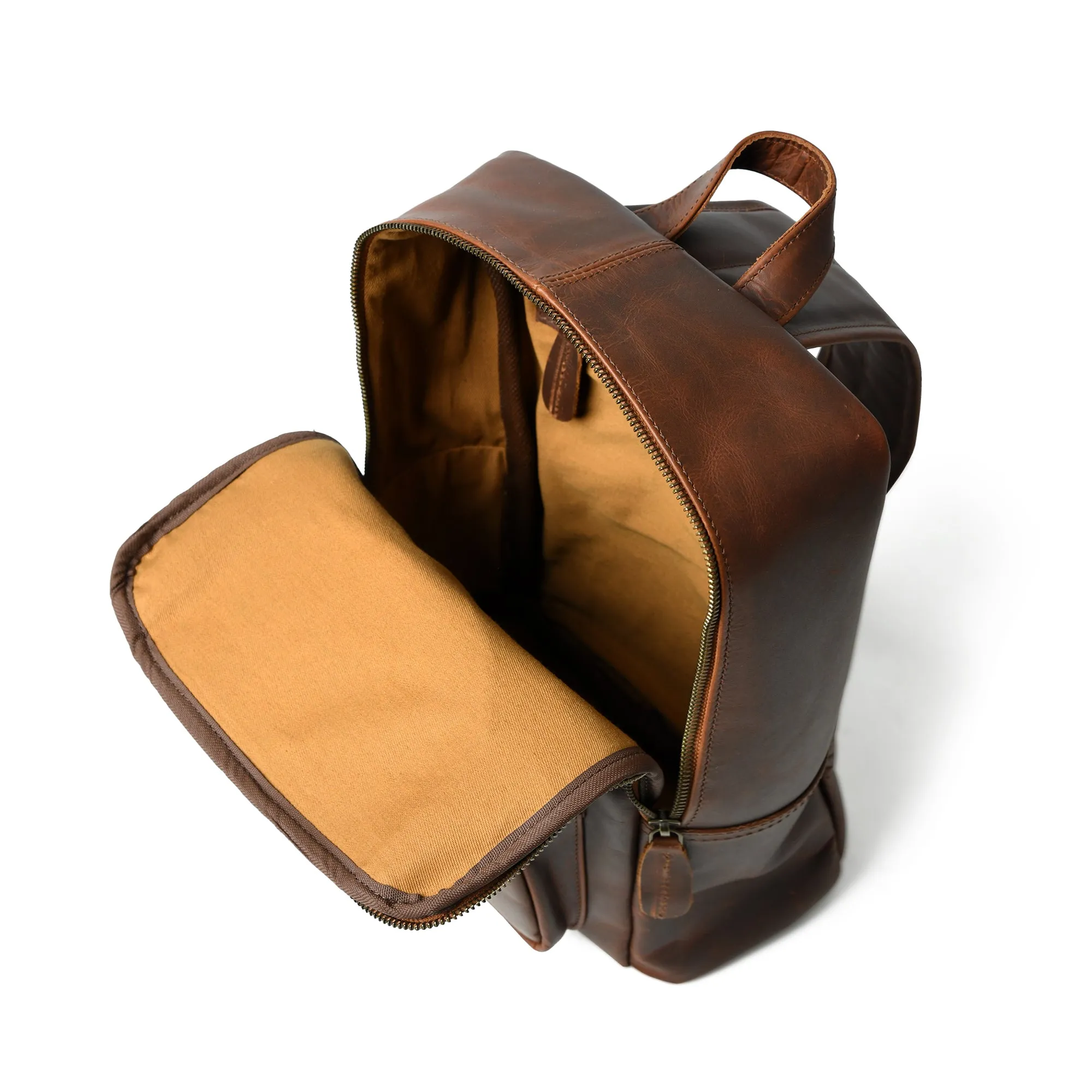 Vintage Elegance: Cow Waxy Leather Backpack