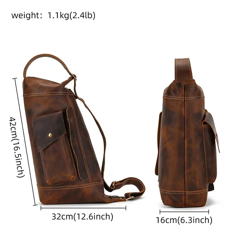 Vintage-Style Sling Shoulder Bag For Men