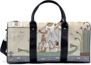 Vintage Tribal Motifs Travel Luggage Duffel Bag with Adjustable Strap Tribal Graphics Sports Bag Lightweight Canvas Gym Tote Bag for Men and Women