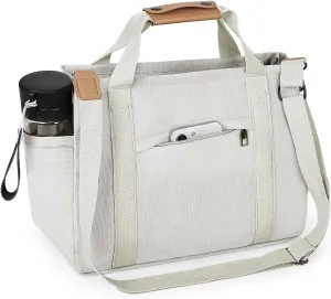 VIWIME Canvas Tote Bag for Women With Pockets, Cute Crossbody Shoulder Purses Mommy Handbag for Work Travel