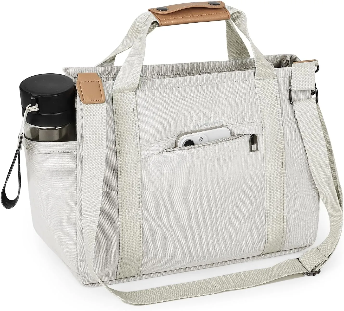 VIWIME Canvas Tote Bag for Women With Pockets, Cute Crossbody Shoulder Purses Mommy Handbag for Work Travel