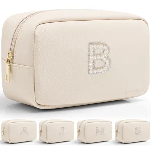 Vlando Personalized Makeup Bag Cute Makeup Pouch for Purse Trendy Gift for Women Friends Girls, Waterproof Travel Toiletry Bag Birthdays Gifts for Teen Wife B