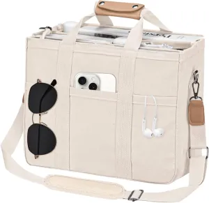 VOFANK Canvas Tote Bag for Women with Zipper and Compartments Large Work Bible Bag Crossbody Shoulder Bag Travel Handbag
